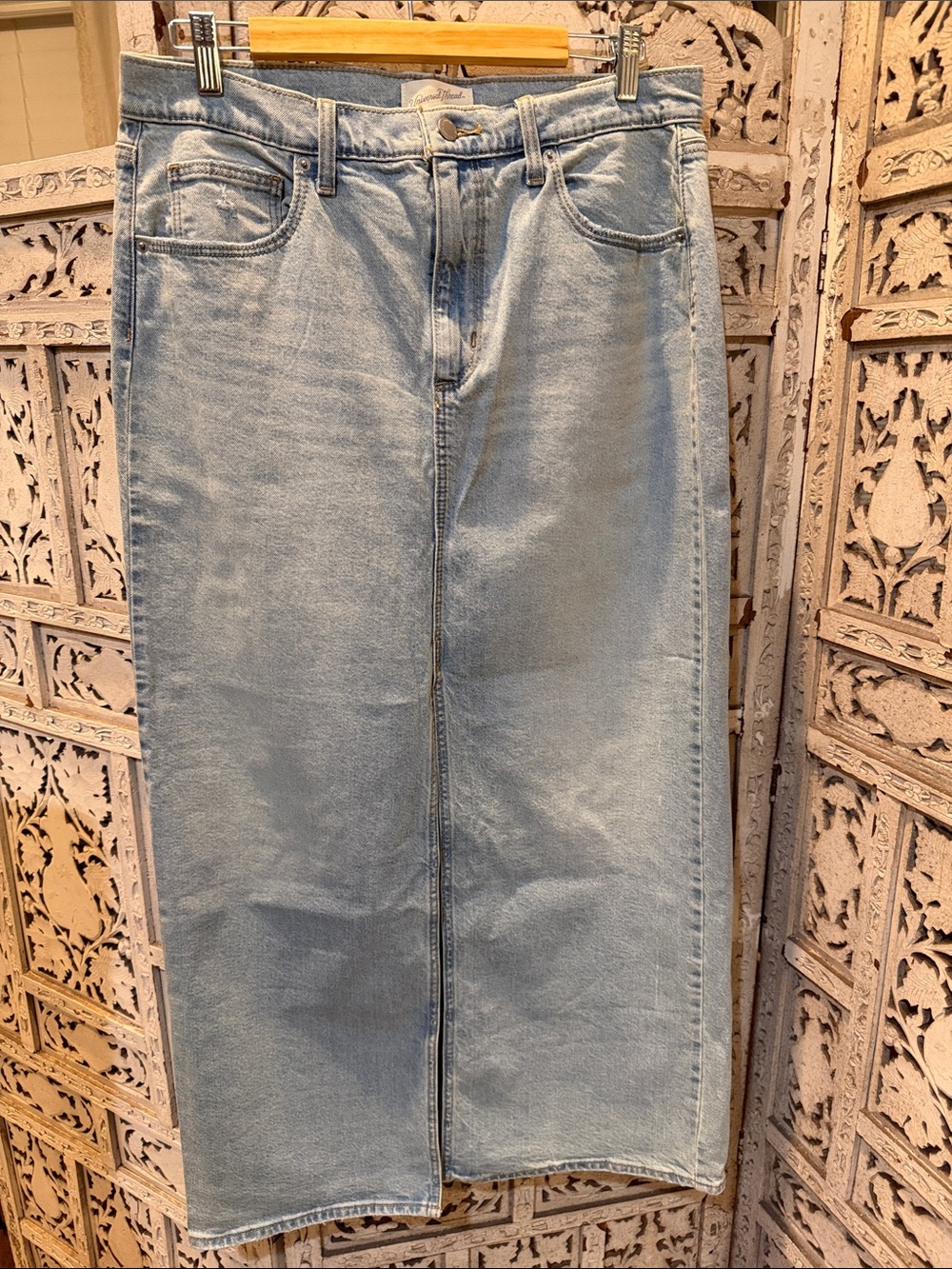 Universal Thread Light Blue Straight Denim Maxi Skirt